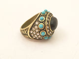 Heidi Daus Jewelry Swarovski Crystal Turquoise Onyx Ring