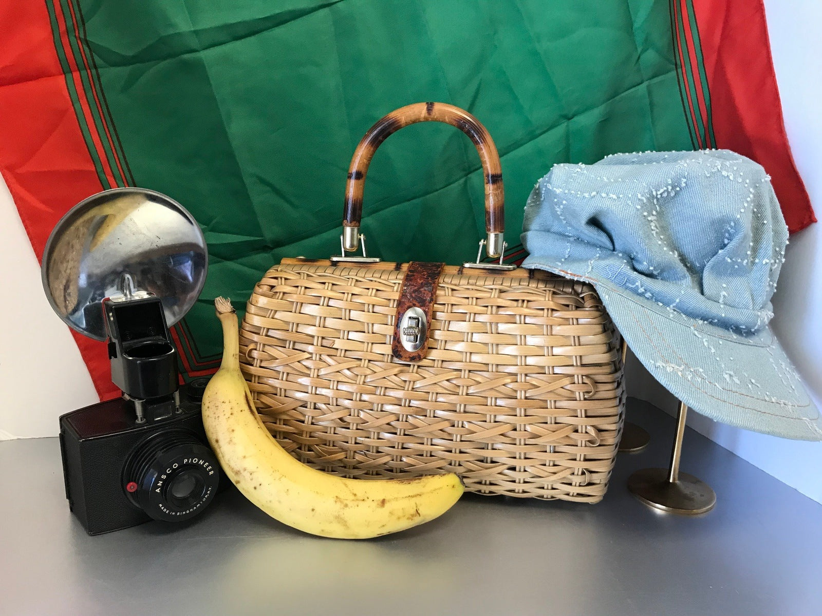 basket handbag | fisherman basket | basket purse | Jane Birkin basket style  purse | small vintage handbag | mini handbag | Able Shoppe