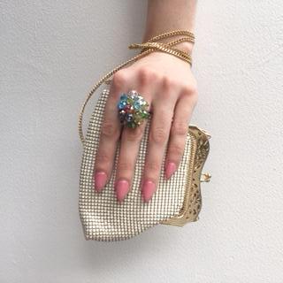 White Mesh Metal Purse Bag Vintage Accessory