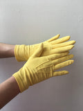 Yellow Nylon Gloves Vintage Accessory