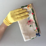 Yellow Nylon Gloves Vintage Accessory