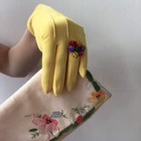 Yellow Nylon Gloves Vintage Accessory