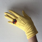 Yellow Nylon Gloves Vintage Accessory