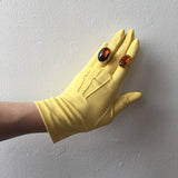 Yellow Nylon Gloves Vintage Accessory