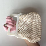 Pink Gathered Nylon Gloves Vintage Accessory