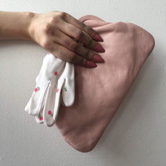 Pink Leather Clutch Bag Vintage Accessories