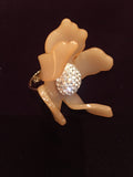 Lele Sadoughi Crystal Lily Ring Contemporary Jewelry Bijoux