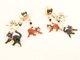 Lunch at the Ritz Earrings Kitty Cat Kitties Whimsical Jewelry