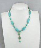 Gay Isber Turquoise Gold Bib Necklace Handmade Jewelry COMING