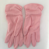 Pink Gathered Nylon Gloves Vintage Accessory