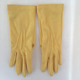 Yellow Nylon Gloves Vintage Accessory