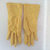 Yellow Nylon Gloves Vintage Accessory