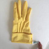 Yellow Nylon Gloves Vintage Accessory