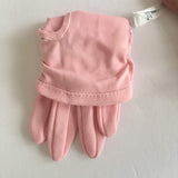 Pink Gathered Nylon Gloves Vintage Accessory