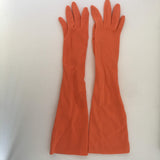 Fownes Long Orange Gloves Vintage Accessory