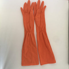 Fownes Long Orange Gloves Vintage Accessory