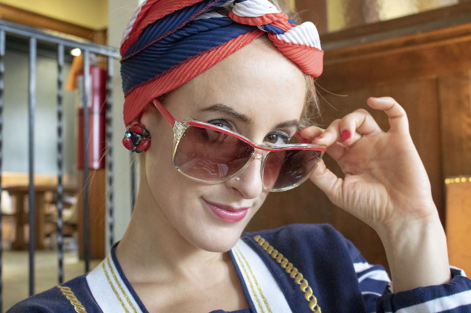 Red Framed Sunglasses Vintage Accessory