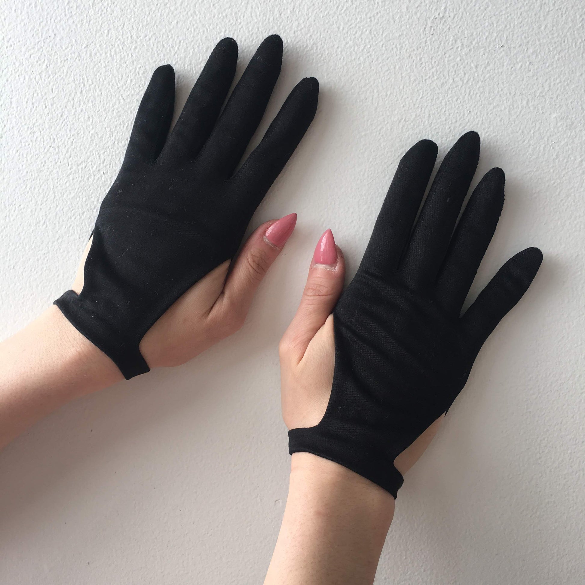 Hansen Black Thumbless Gloves Vintage Accessory