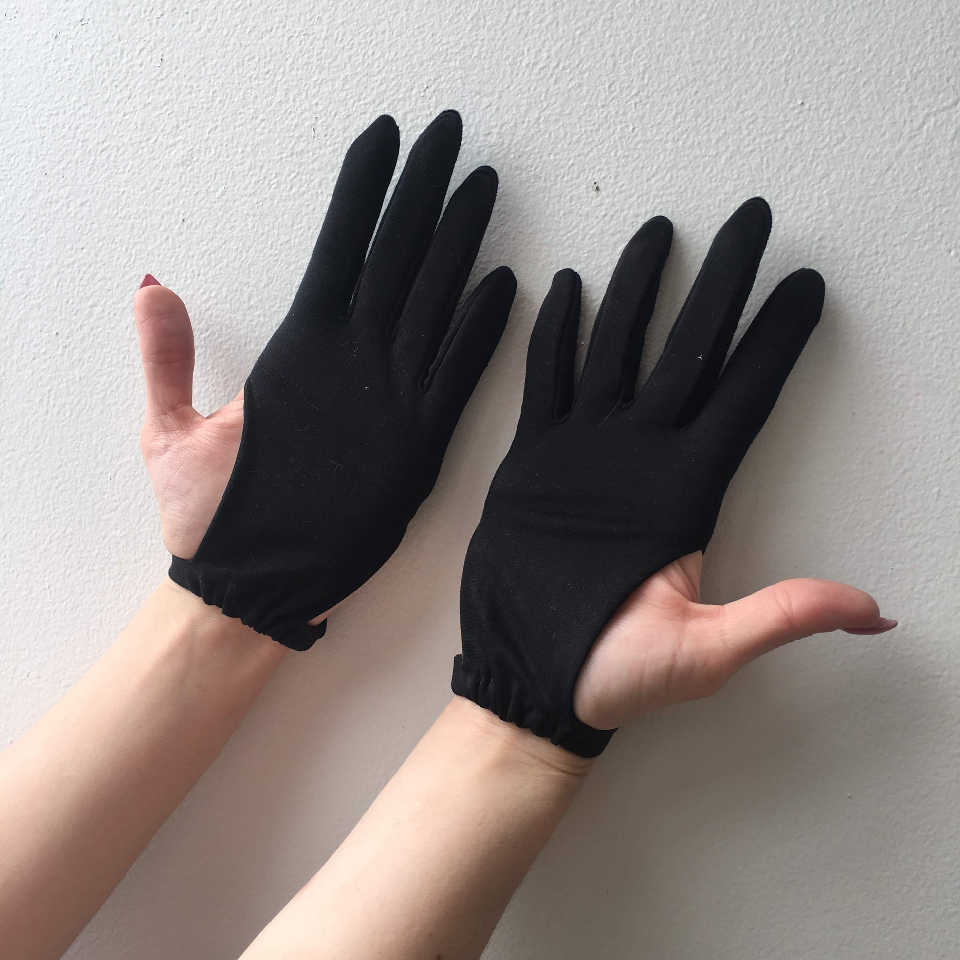 Hansen Black Thumbless Gloves Vintage Accessory