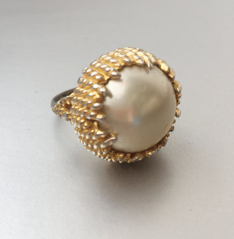 Vintage Marvella Pearl Cocktail Ring