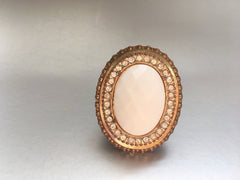 White Statement Cocktail Ring Vintage Jewelry