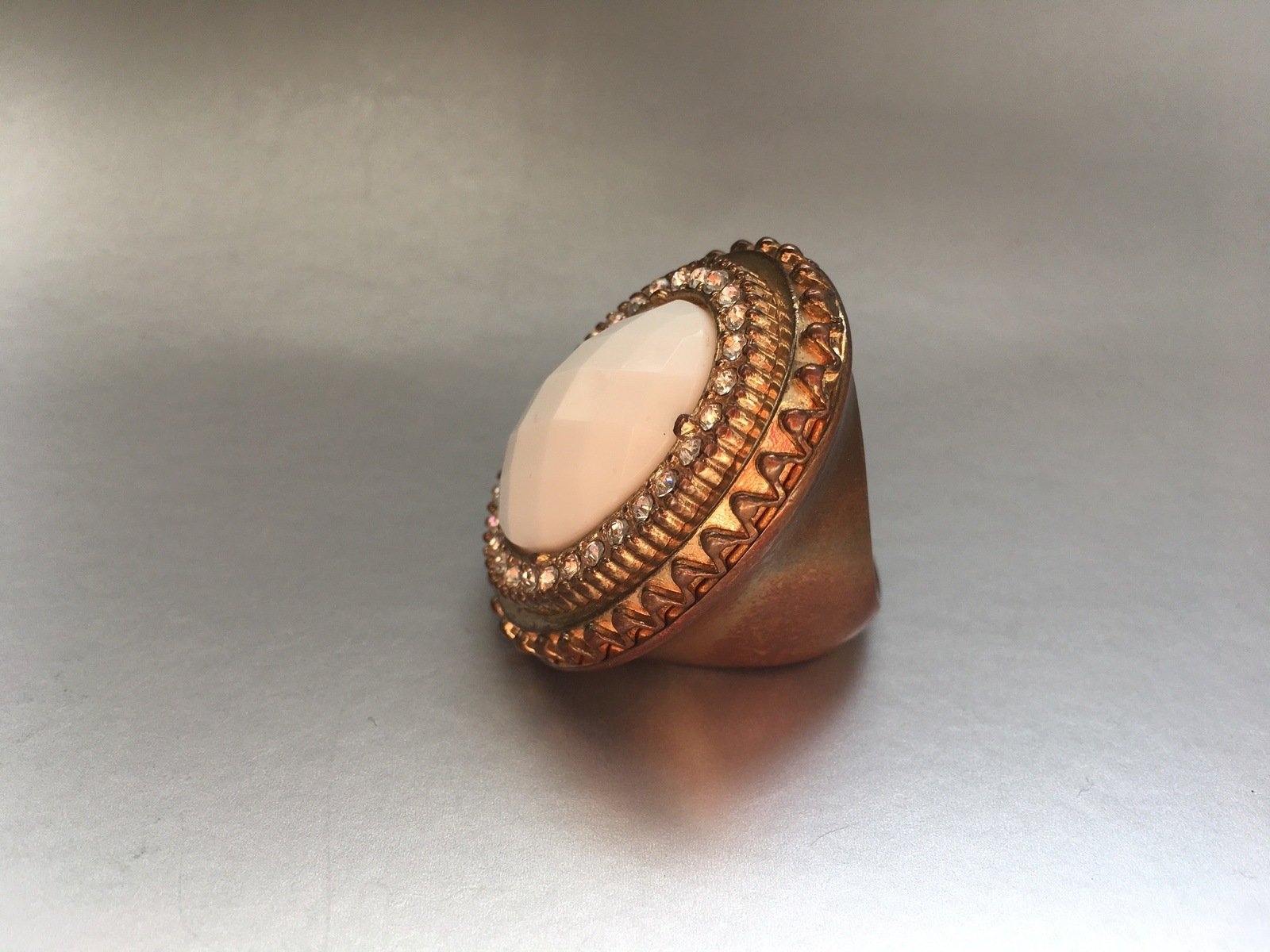White Statement Cocktail Ring Vintage Jewelry