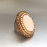 White Statement Cocktail Ring Vintage Jewelry