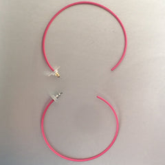 Pink Hoop Earrings Retro Vintage Jewelry