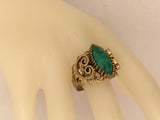 Vintage Gold Green Cocktail Ring