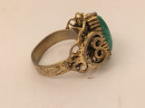 Vintage Gold Green Cocktail Ring