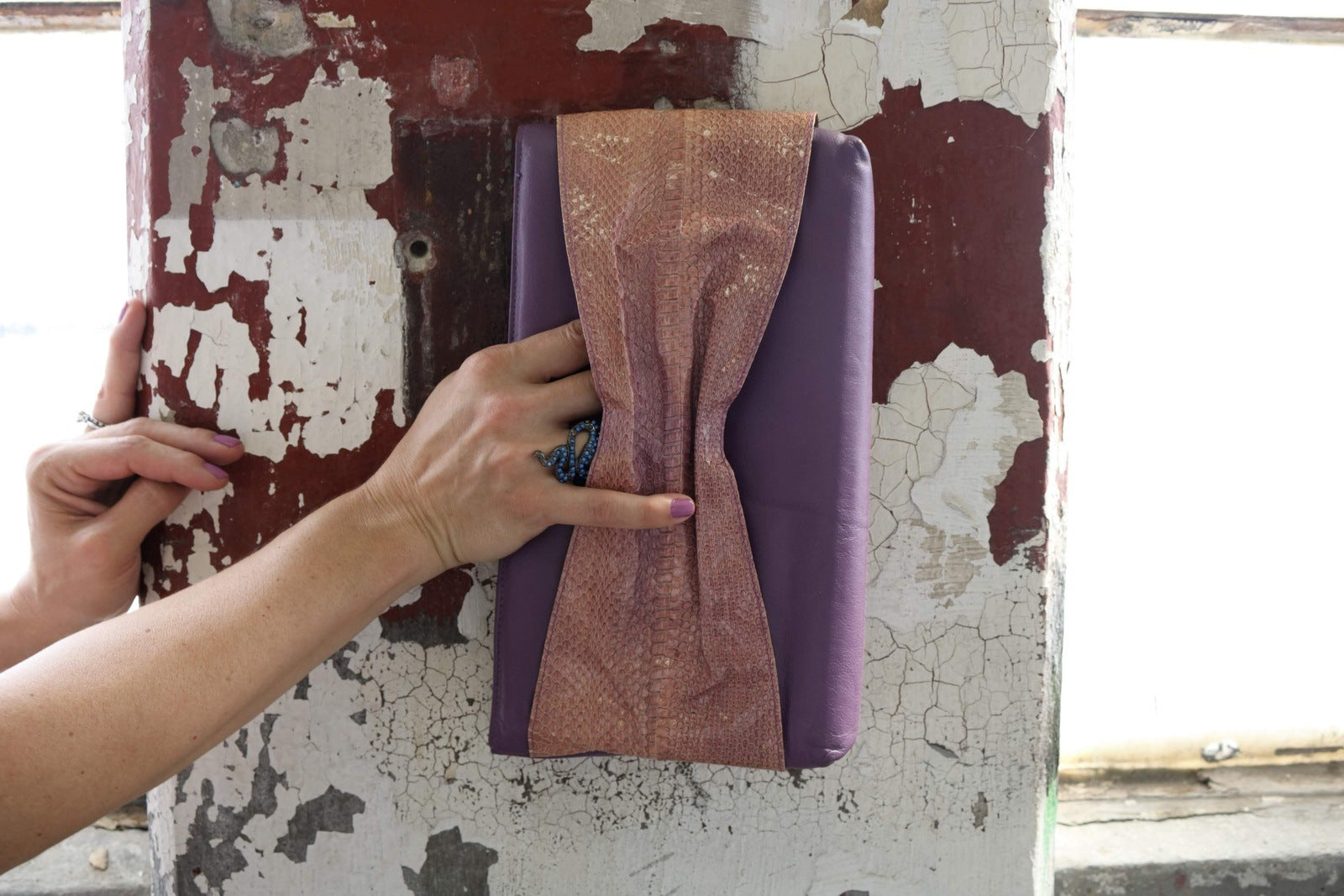 Venizia Leather Clutch Purse Bag Vintage Accessories