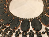 Husar D. Cameo Necklace Jet Black Czech Vintage Jewelry