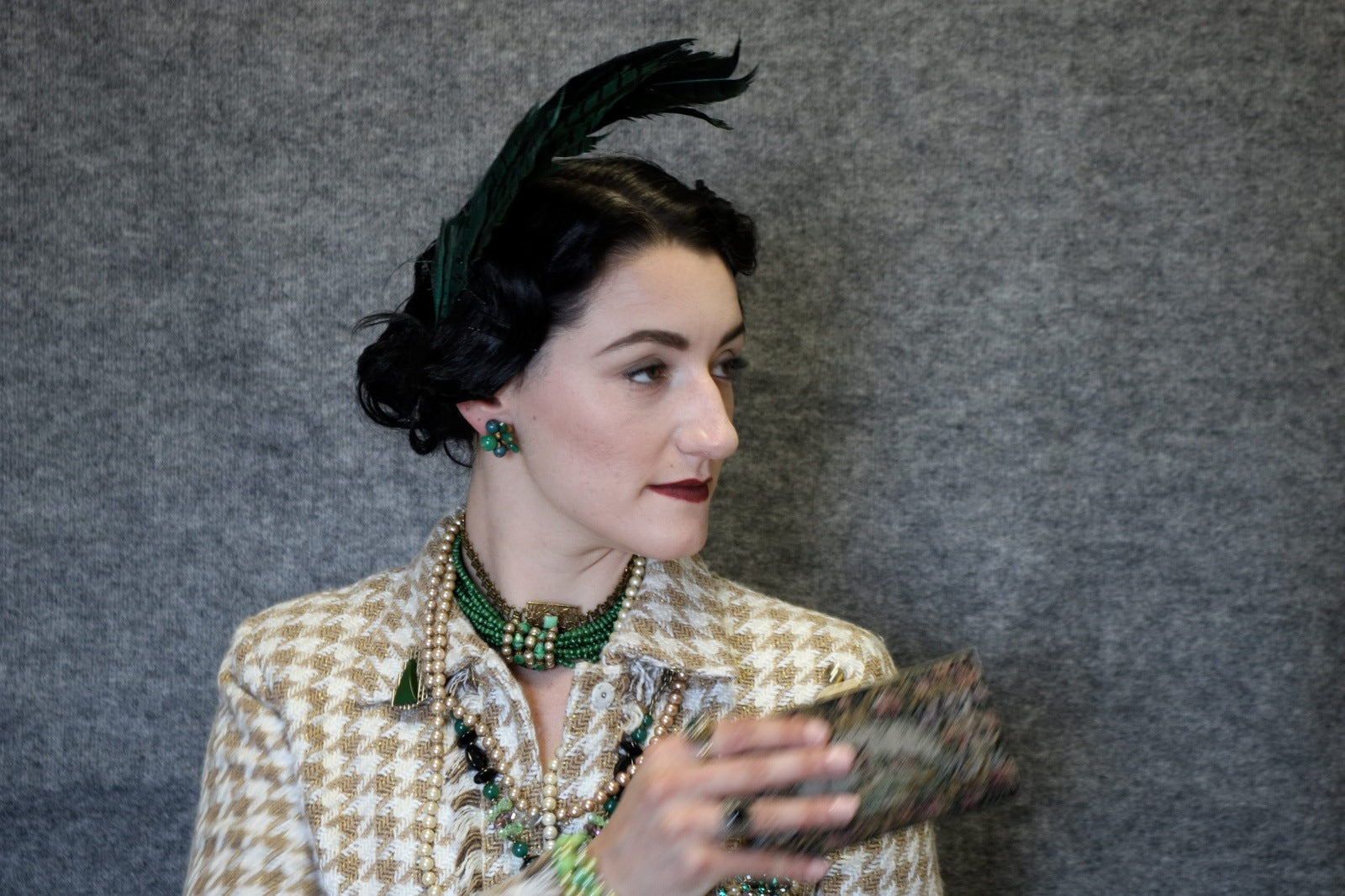 Hattie Carnegie Green Clip on Earrings Vintage Jewelry