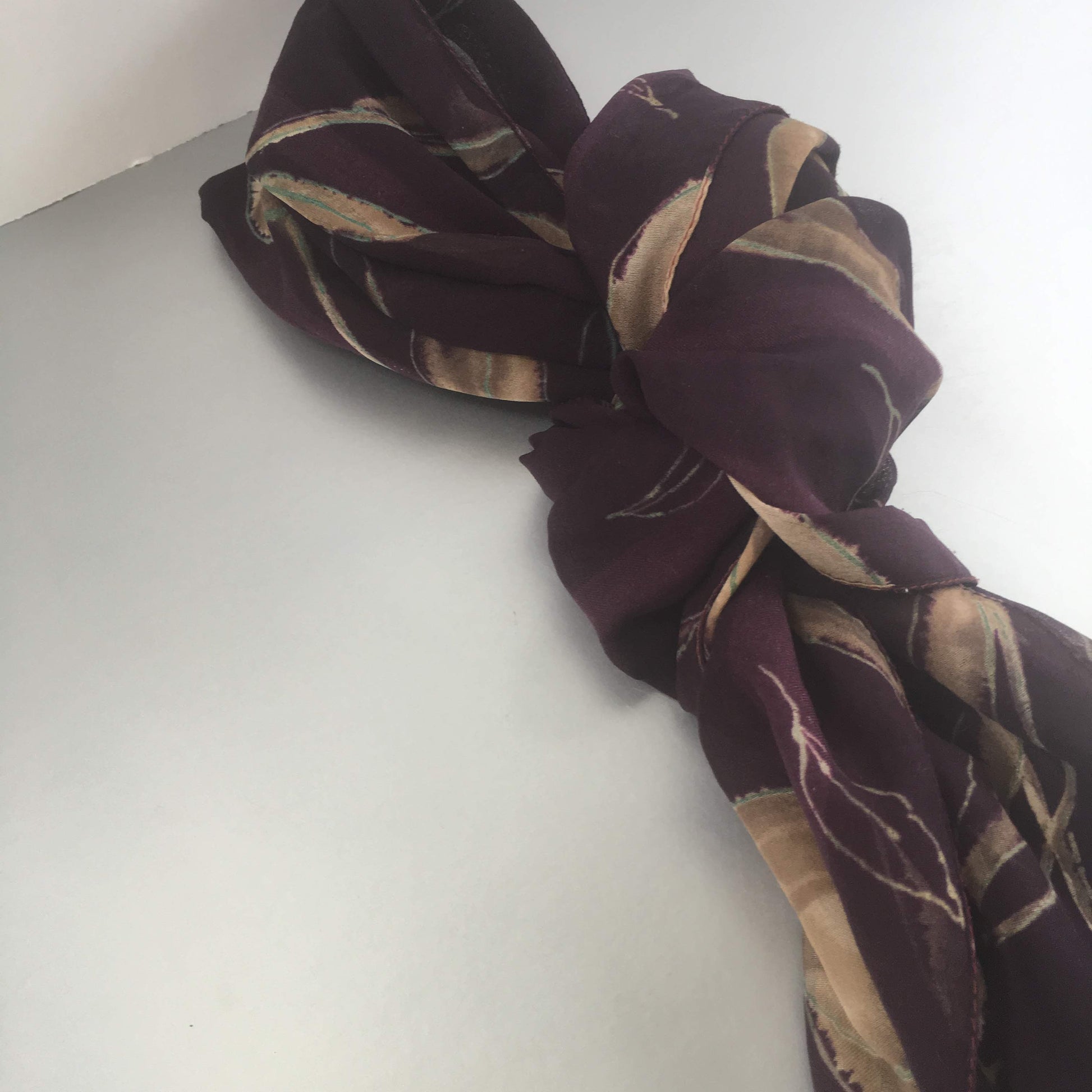 Purple Rose Flowers Garden Sheer Scarf Vintage Accessory