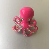 Steampunk Pink Octopus Figural Ring Contemporary Jewelry