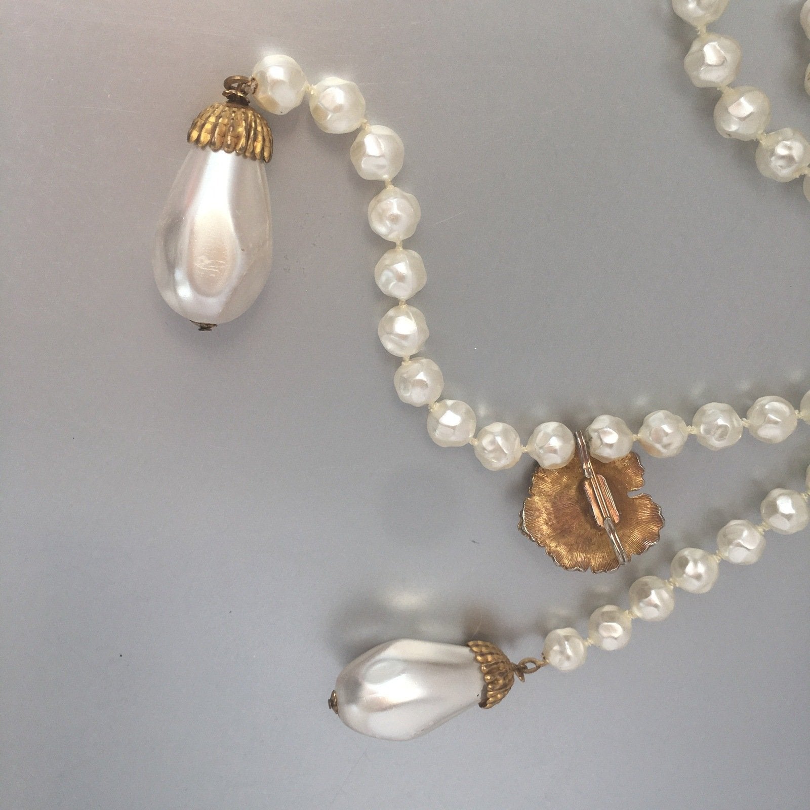 Floral Baroque Pearls Necklace Vintage Jewelry