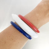 Red Blue Bangles Set Vintage Plastic Jewelry