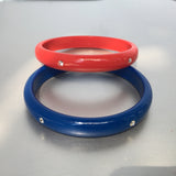 Red Blue Bangles Set Vintage Plastic Jewelry