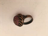 Vintage Hollycraft Purple Crystals Cocktail Ring