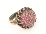 Vintage Hollycraft Purple Crystals Cocktail Ring