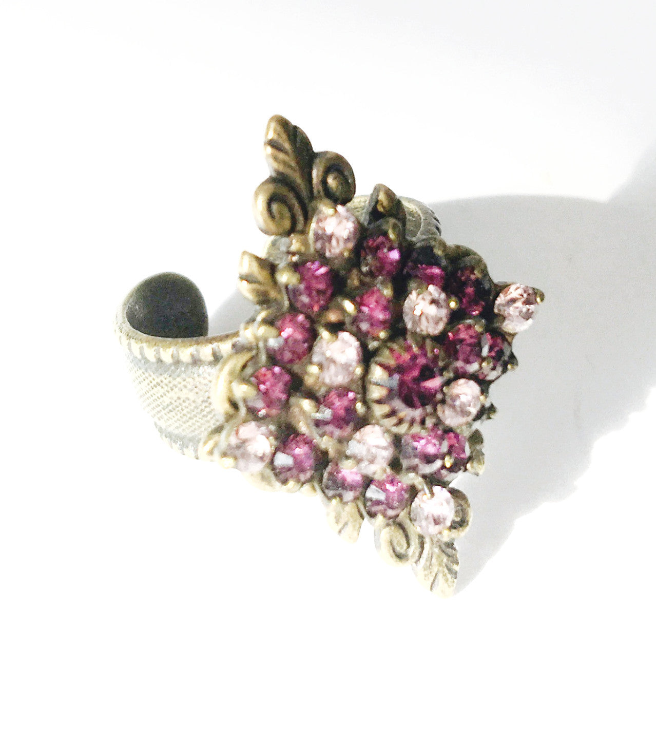Pink and Purple Crystals Lovely Ring