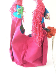 Suede Leather Slouch Bag Hobo Handbag Bohemian XITA Handmade