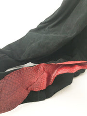 Suede Hobo Bag Tilapia Fish Skin Leather Handbag Slouch Bohemian Large Handbag Ethnic new handmade