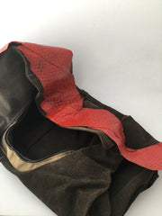 Suede Hobo Bag Tilapia Fish Skin Leather Handbag Slouch Bohemian Large Handbag Ethnic new handmade