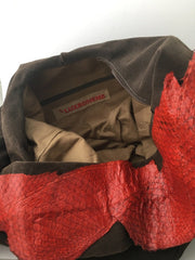 Suede Hobo Bag Tilapia Fish Skin Leather Handbag Slouch Bohemian Large Handbag Ethnic new handmade