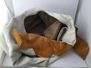 Suede Hobo Bag Tilapia Fish Skin Leather Handbag Slouch Bohemian Large Handbag Ethnic new handmade