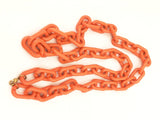 Orange Chain Link Necklace Vintage Plastic Jewelry