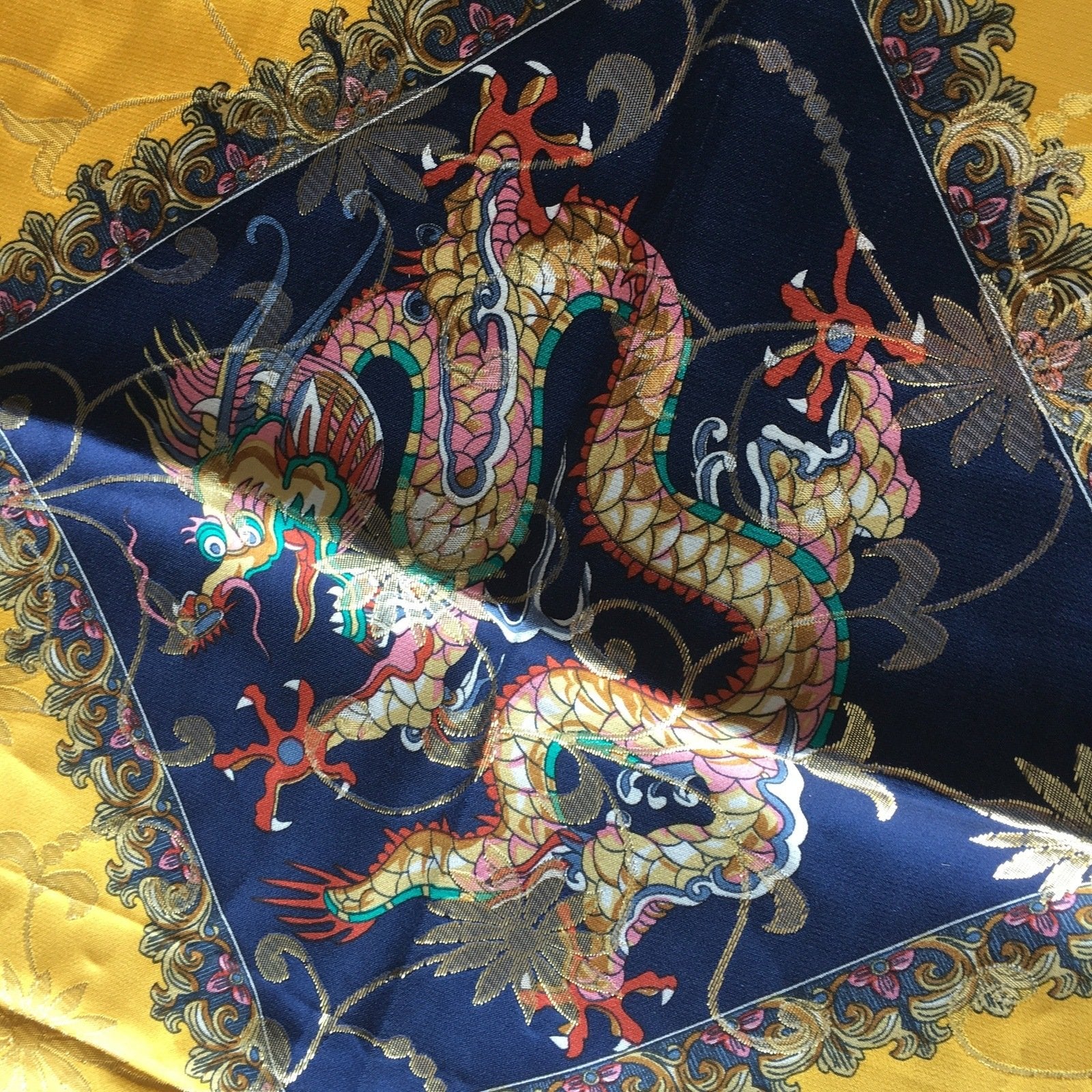 Dragon Colorful Scarf Vintage Accessories made in Japan