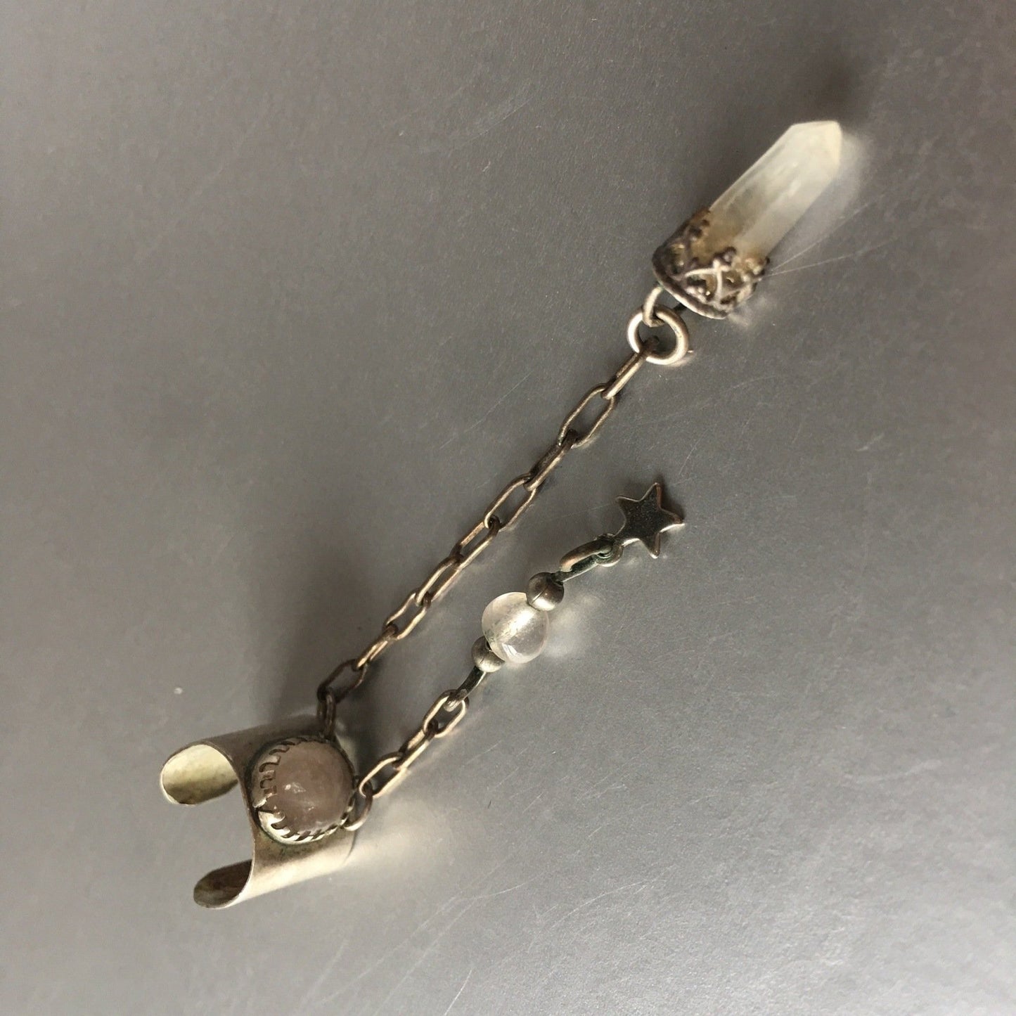 Crystal Star Ear Cuff Single Earrings Vintage Jewelry