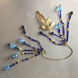 Blue Crystals Chandelier Single Earrings Vintage Jewelry